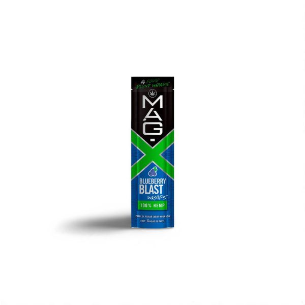 Mag-x Blueberry Blast – 1 Sobre con 4 Wraps de 100% Cáñamo | Libre de Gluten y Sin Sabores Artificiales