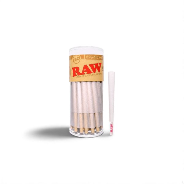 RAW Bote con 50 papeles prerolados organicos tamaño king