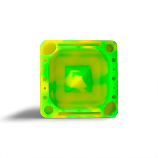 Cenicero de Silicona Verde/Amarillo Grande – Especial para Cannabis, Resistente al Calor y Multifuncional