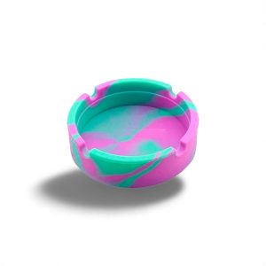 Cenicero de Silicona Morado/Verde – Tamaño Chico, Irrompible y Resistente al Calor