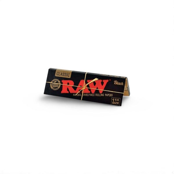 RAW Black | Papel de Cáñamo Orgánico 1¼ – Ultra Fino y Sin Refinar
