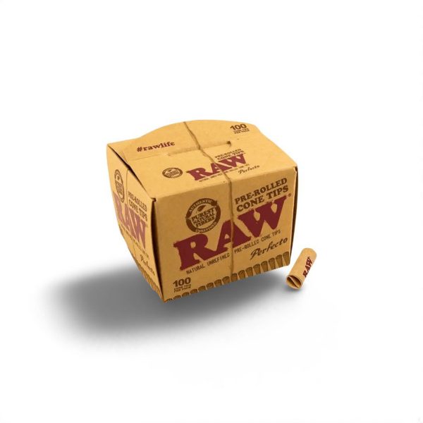 RAW 100 Filtros Prerolados – Puntas de Cono Naturales, Sin Refinar