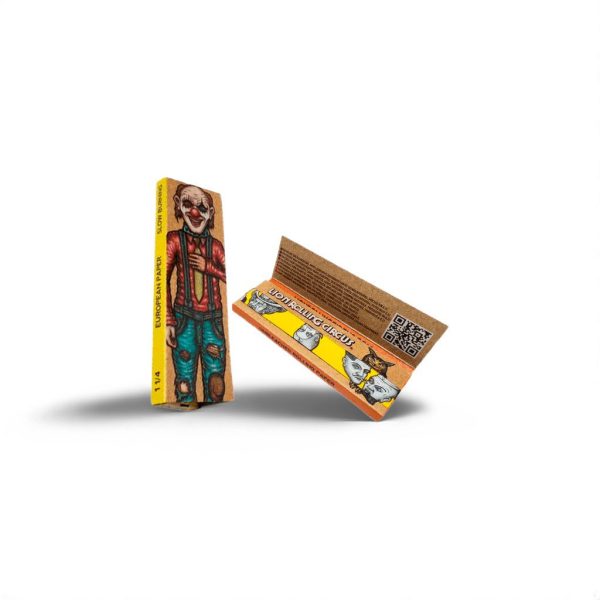 Lion Rolling Circus Papel de Goma Natural 1 1/4 (50 Hojas) – Ultrafinas, Lenta Combustión, Sin Refinar