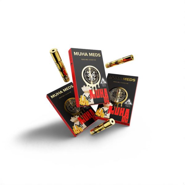 Muha Meds Cartucho Indica 1g – Full Spectrum, 1000mg | Extracto Premium y 300-500 Puffs