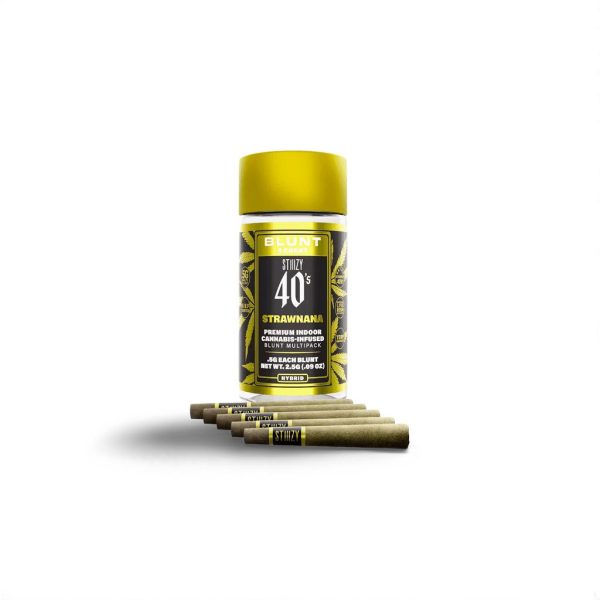 Stiiizy 40s Blunt Multipack – Strawnana (Híbrida | 5 x 0.5 g | Total 2.5 g) – Desde Los Ángeles, California