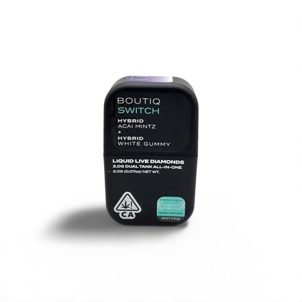 Pods desechables de 2 g con mezcla híbrida: Acai Mintz y White Gummy. Producto premium desde Los Ángeles, California.